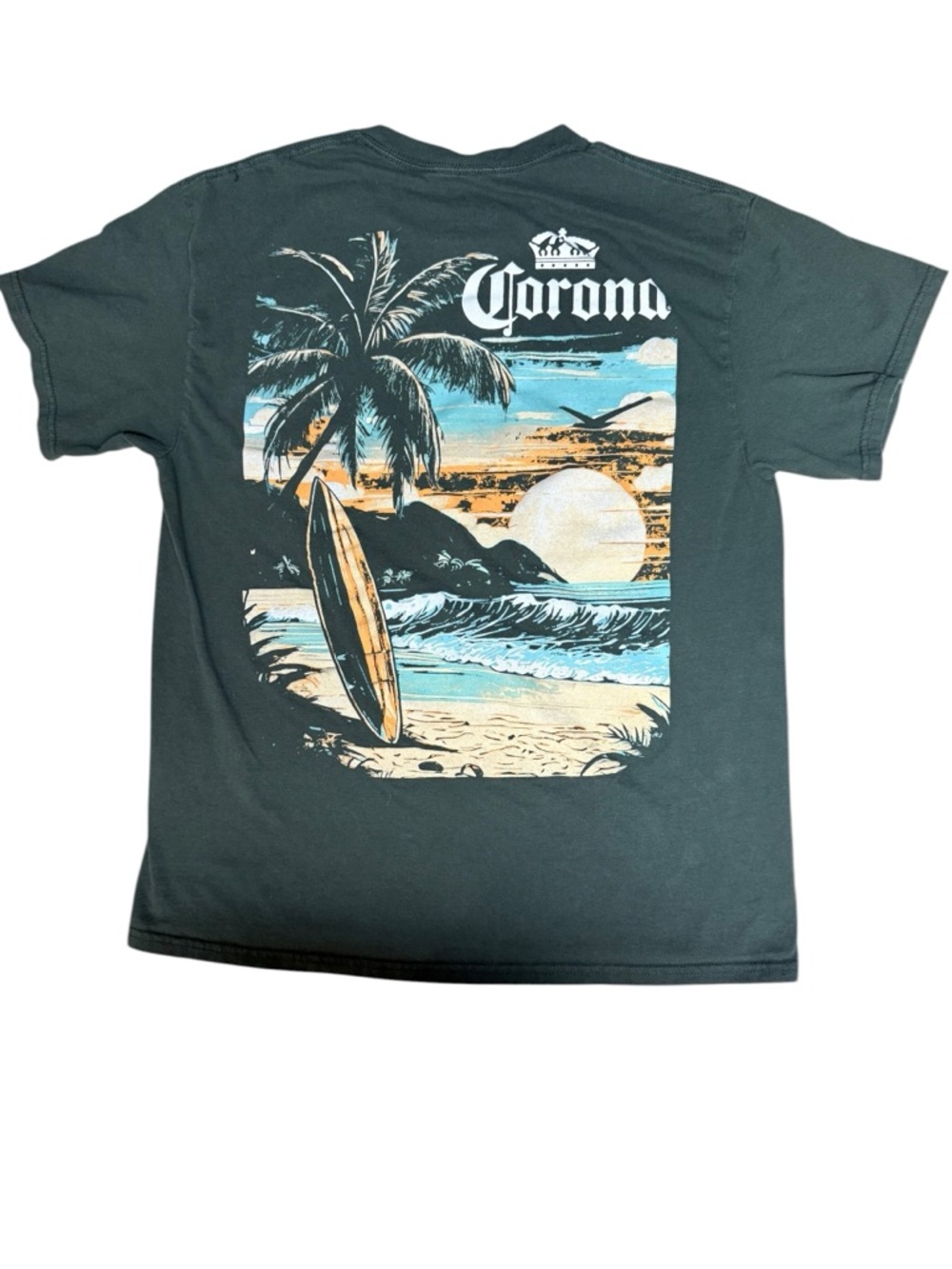 Corona Men’s Hunter Green Surf Sunset Graphic Tee